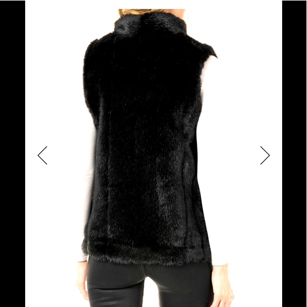 CRISTENBLAKE BLACK FUR VEST SIZE -L - Picture 2 of 7